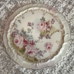 Porcelain Trivet or Plate - Royal Crown China - Chantilly Rose 6.25"